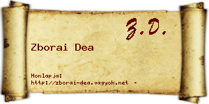 Zborai Dea névjegykártya